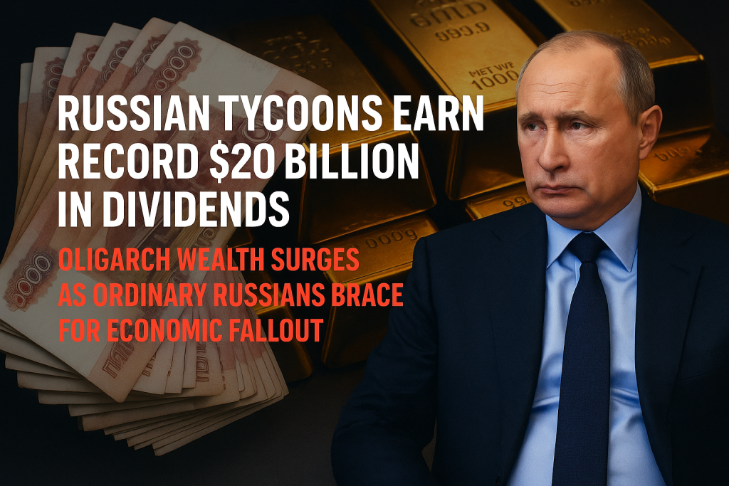 Russian Tycoons Earn Record:  Billion in Dividends Amid Recession Worries